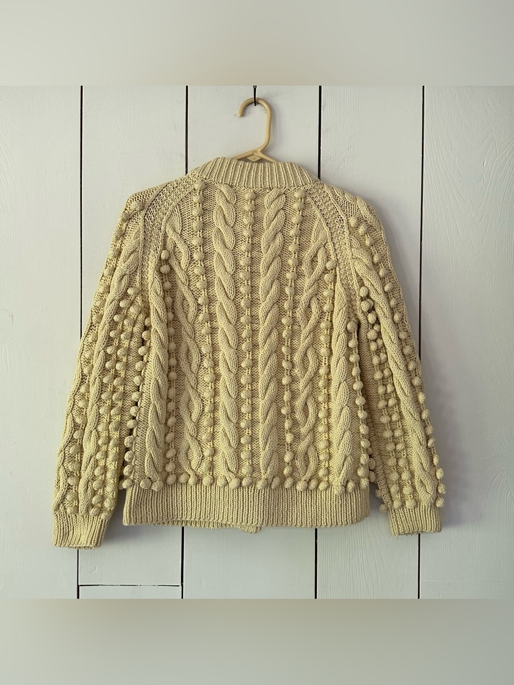 Doen Pomme Organic Cotton Button Front Cardigan Sweater Sz L Cream - Picture 4 of 16